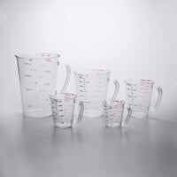 Carlisle 5-Piece Clear Polycarbonate Measuring Cup Set