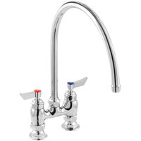 Waterloo Deck Mount Faucet with 12 inch Gooseneck Spout and 4 inch Centers
