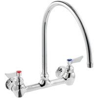 Waterloo Wall Mount Faucet with 12 inch Gooseneck Spout and 8 inch Centers