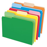 Pendaflex 54460EE Double Stuff Assorted Color Letter Size 1/3 Cut File Folder - 50/Box