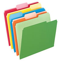 Pendaflex 152 1/3 ASST Assorted Color Letter Size 1/3 Cut Two-Tone Folder - 100/Box
