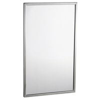 Bobrick B-2908 1830 18 inch x 30 inch Tempered Glass Mirror with Stainless Steel Welded Frame