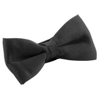 Henry Segal Black 1 1/2" (H) x 4 1/4" (W) Adjustable Band Poly-Satin Bow Tie