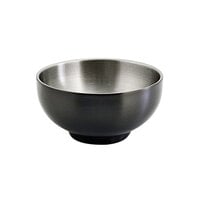 Front of the House DBO069BKS22 Harmony 10 oz. Matte Black Brushed Stainless Steel Round Double Wall Bowl - 6/Case