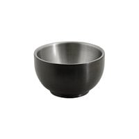 Front of the House DBO124BKS23 Harmony 2.5 oz. Matte Black Brushed Stainless Steel Round Double Wall Ramekin - 12/Case