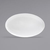 Front of the House SPT064WHP20 Harmony 21 inch x 12 3/4 inch Bright White Coupe Oval Porcelain Platter - 2/Case