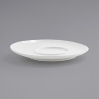 Front of the House DCS042WHP22 Harmony 7" Bright White Coupe Round Porcelain Saucer - 6/Case