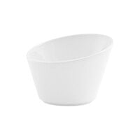 Front of the House Harmony 10 oz. Bright White Slanted Porcelain Appetizer / Fry Cup - 6/Case
