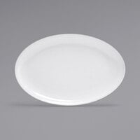 Front of the House DSP024WHP22 Harmony 9 1/4 inch x 6 1/4 inch Bright White Coupe Oval Porcelain Plate - 6/Case