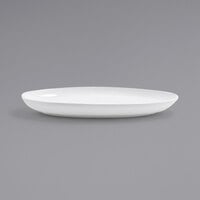 Front of the House DSP024WHP22 Harmony 9 1/4 inch x 6 1/4 inch Bright White Coupe Oval Porcelain Plate - 6/Case
