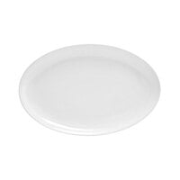 Front of the House Harmony 9 1/4" x 6 1/4" Bright White Coupe Oval Porcelain Plate - 6/Case
