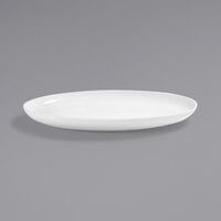 Front of the House SPT063WHP21 Harmony 15 inch x 9 3/4 inch Bright White Coupe Oval Porcelain Plate - 4/Case