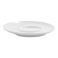 Front of the House Harmony 6" Bright White Coupe Round Porcelain Saucer - 12/Case