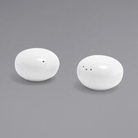 Front of the House TSP016WHP23 Harmony 3 oz. Bright White Porcelain Salt and Pepper Shaker Set - 12/Case