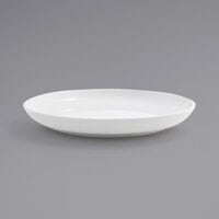 Front of the House DDP049WHP21 Harmony 10 1/2 inch Bright White Coupe Round Porcelain Plate - 4/Case