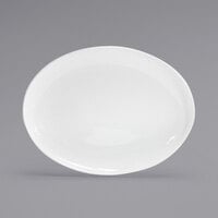 Front of the House BPT038WHP20 Harmony 17 inch x 13 inch Bright White Coupe Oval Porcelain Platter - 2/Case