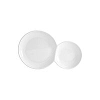 Front of the House Harmony Bento 9" Bright White 2-Compartment Round Porcelain Plate - 12/Case
