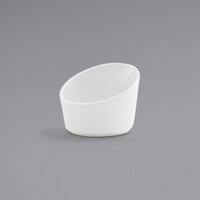Front of the House DSD054WHP23 Harmony 3 oz. Bright White Slanted Porcelain Sauce Cup - 12/Case