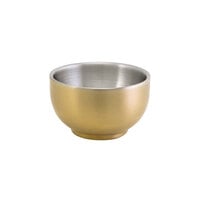 Front of the House DBO124GOS23 Harmony 2.5 oz. Matte Brass Brushed Stainless Steel Round Double Wall Ramekin - 12/Case