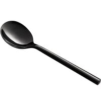 Acopa Phoenix Black 6 1/4 inch 18/0 Stainless Steel Forged Bouillon Spoon - 12/Case