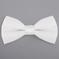 Henry Segal White 2" (H) x 4" (W) Wide Clip-On Poly-Satin Bow Tie