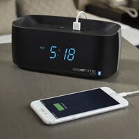 Conair Hospitality WCL75BK Black Bluetooth Digital Alarm Clock with Dual USB Charging Ports and Single Day Alarm