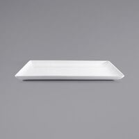 Front of the House BPT039WHP20 Mod 17 inch x 13 inch Bright White Rectangular Porcelain Platter - 2/Case