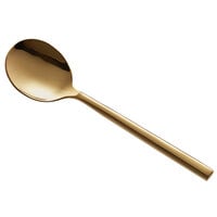 Acopa Phoenix Gold 6 1/4 inch 18/0 Stainless Steel Forged Bouillon Spoon - 12/Case
