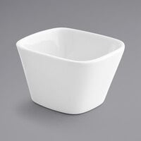 Front of the House DBO047WHP23 Mod 7 oz. Bright White Square Porcelain Bowl - 12/Case