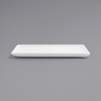 Front of the House DAP080WHP23 Mod 7 inch x 5 inch Bright White Rectangular Porcelain Plate - 12/Case
