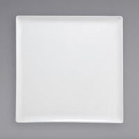 Front of the House DOS005WHP21 Mod 12 inch Bright White Square Porcelain Plate - 4/Case