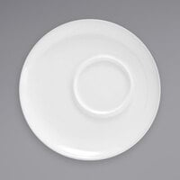 Front of the House DCS031WHP23 Mod 6 inch Bright White Round Porcelain Saucer - 12/Case