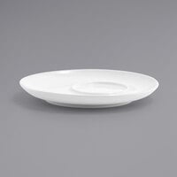 Front of the House DCS031WHP23 Mod 6 inch Bright White Round Porcelain Saucer - 12/Case