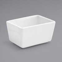 Front of the House TSH002WHP23 Mod 3 1/2 inch x 2 1/2 inch Bright White Porcelain Sugar Caddy - 12/Case