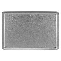 Front of the House DDP074ANS21 Mod 13 inch x 7 inch Rectangular Antique Finish Stainless Steel Plate - 4/Case