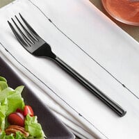 Acopa Phoenix Black 7 5/16 inch 18/0 Stainless Steel Forged Salad Fork - 12/Case