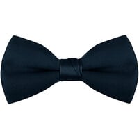 Henry Segal Navy 2" (H) x 4" (W) Wide Clip-On Poly-Satin Bow Tie