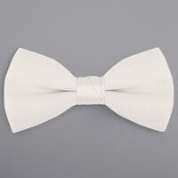 Henry Segal Ivory 2" (H) x 4" (W) Wide Clip-On Poly-Satin Bow Tie