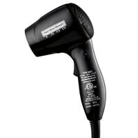 Hamilton Beach 8301B Compact Black Wall Mount 2 Speed Hair Dryer with Night Light - 125V, 1500W