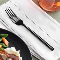 Acopa Phoenix Black 8 1/4 inch 18/0 Stainless Steel Forged Dinner Fork - 12/Case