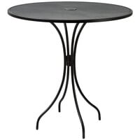 BFM Seating SU42RBL-T Barnegat 42 inch Round Black Steel Outdoor / Indoor Bar Height Table with Umbrella Hole