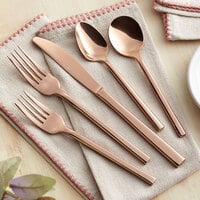 Acopa Phoenix Rose Gold 18/0 Stainless Steel Forged Flatware Set with Service for 12 - 60/Case