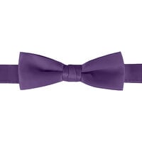 Henry Segal Dark Purple 1 1/2" (H) x 4 1/4" (W) Adjustable Band Poly-Satin Bow Tie
