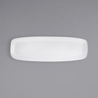 Front of the House SPT013WHP21 Mod 24 inch x 8 inch Bright White Rectangular Porcelain Platter - 4/Case