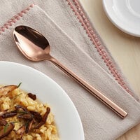 Acopa Phoenix Rose Gold 7 3/4 inch 18/0 Stainless Steel Forged Dinner / Dessert Spoon - 12/Case