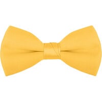Henry Segal Gold 2" (H) x 4" (W) Wide Clip-On Poly-Satin Bow Tie