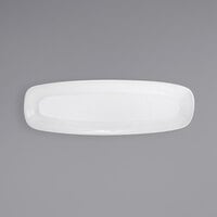 Front of the House SPT005WHP21 Mod 20 inch x 6 1/2 inch Bright White Rectangular Porcelain Platter - 4/Case
