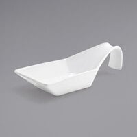 Front of the House FSP010WHP23 Kyoto 5 oz. Bright White Porcelain Taster Spoon - 12/Case