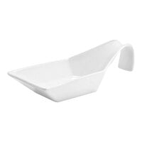 Front of the House Kyoto 5 oz. Bright White Porcelain Taster Spoon - 12/Case