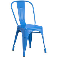 Lancaster Table & Seating Alloy Series Blue Outdoor Cafe Chair
